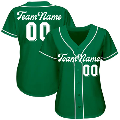 Women Custom Kelly Green White-Gray Authentic St. Patrick's Day Baseball Jersey