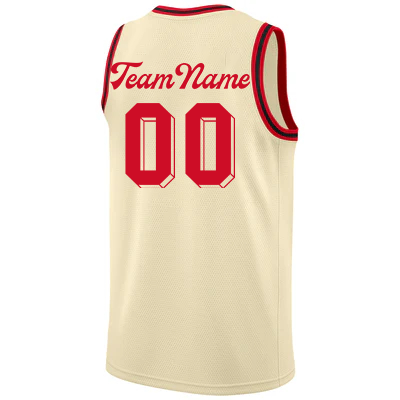 Men  Custom Cream Red-Black Authentic Throwback Basketball Jersey