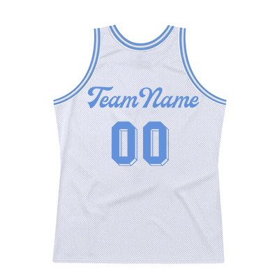 Men Custom White Light Blue Authentic Basketball Jersey