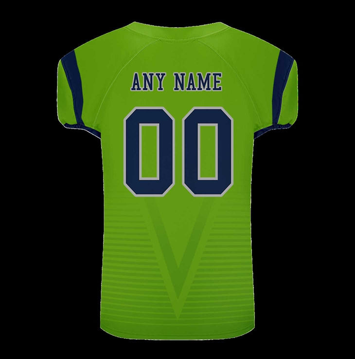 Men Custom Green Black Mesh Authentic Football Jersey