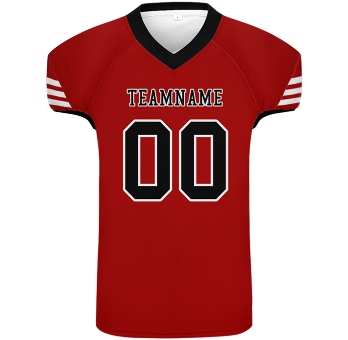 Men Custom Dark Red Black Mesh Authentic Football Jersey