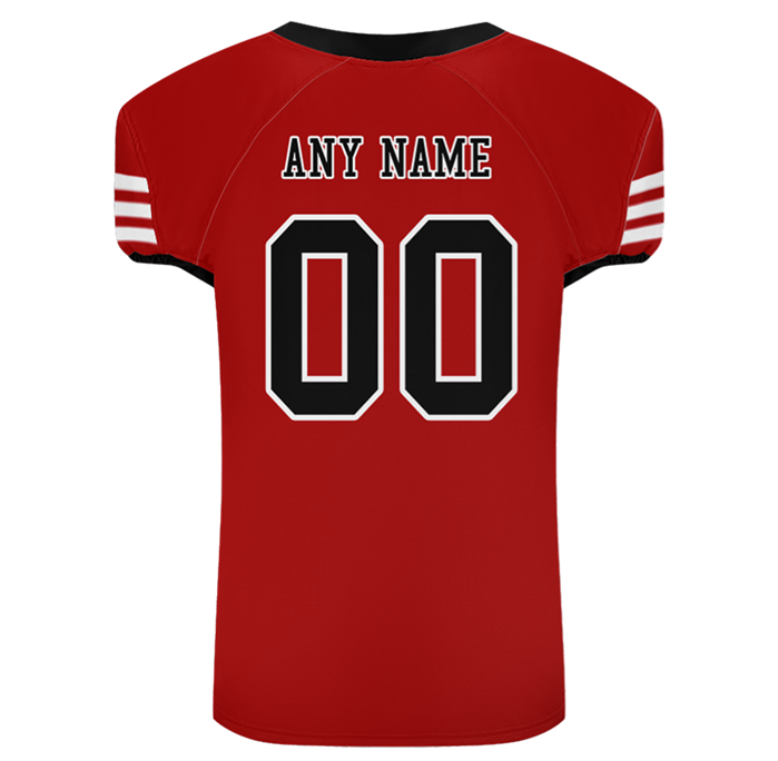 Men Custom Dark Red Black Mesh Authentic Football Jersey