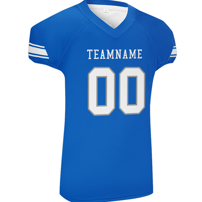 Men Custom Blue White Mesh Authentic Football Jersey