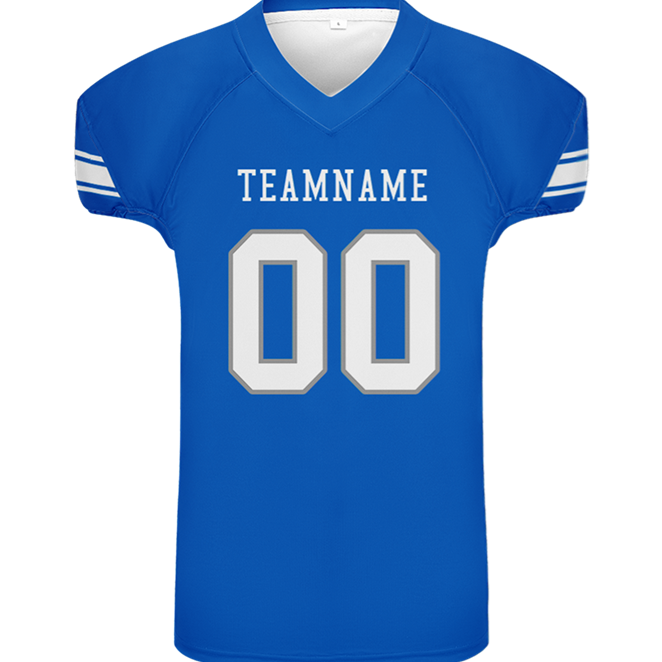 Men Custom Blue White Mesh Authentic Football Jersey