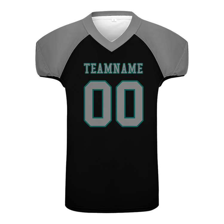 Men Custom Grey Black Mesh Authentic Football Jersey