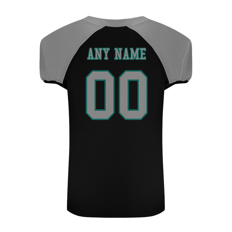 Men Custom Grey Black Mesh Authentic Football Jersey