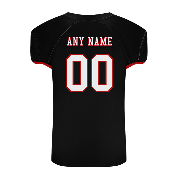 Men Custom Black Red-White Mesh Authentic Football Jersey