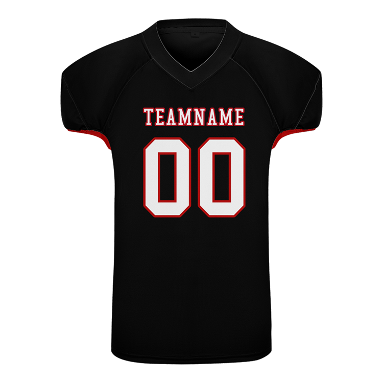 Men Custom Black Red-White Mesh Authentic Football Jersey