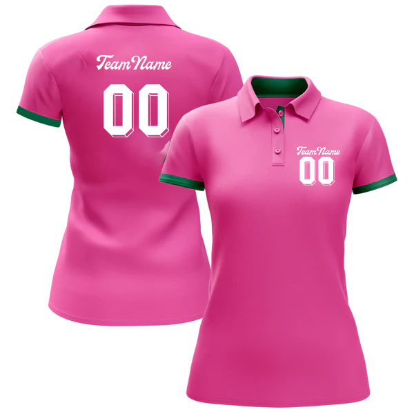 Women Custom Pink Performance Golf Polo Shirt