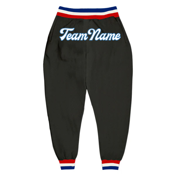 Men Custom Black  Pinstripe Blue Sports Pants