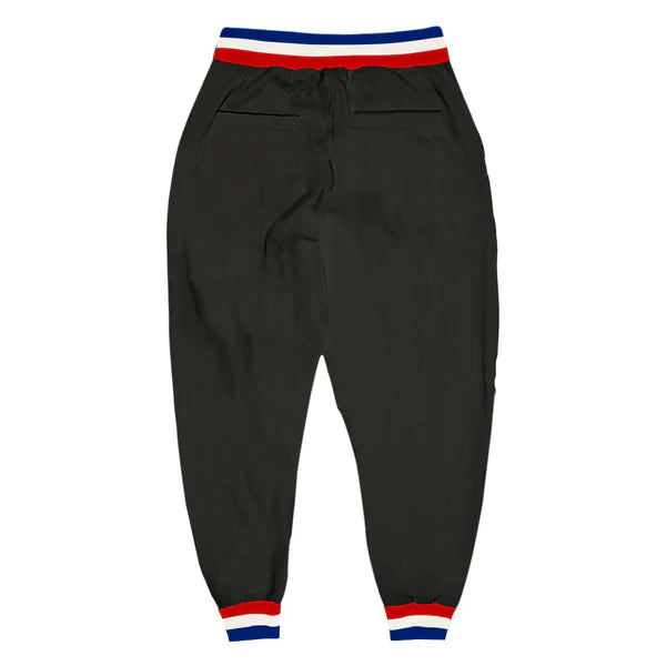 Men Custom Black  Pinstripe Blue Sports Pants