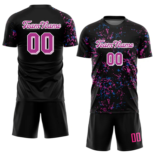 Men Custom Black-Purple Sublimation Soccer Uniform Jersey