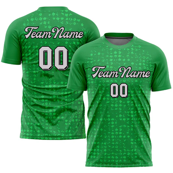 Men Custom Figure White-Green Sublimation Soccer Uniform Jersey