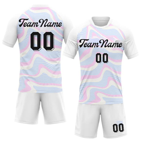 Men Custom  Colored-White Geometric Shape Sublimation Volleyball Uniform Jersey