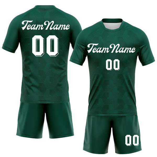 Men Custom Midnight Green White Geometric Shape Sublimation Volleyball Uniform Jersey