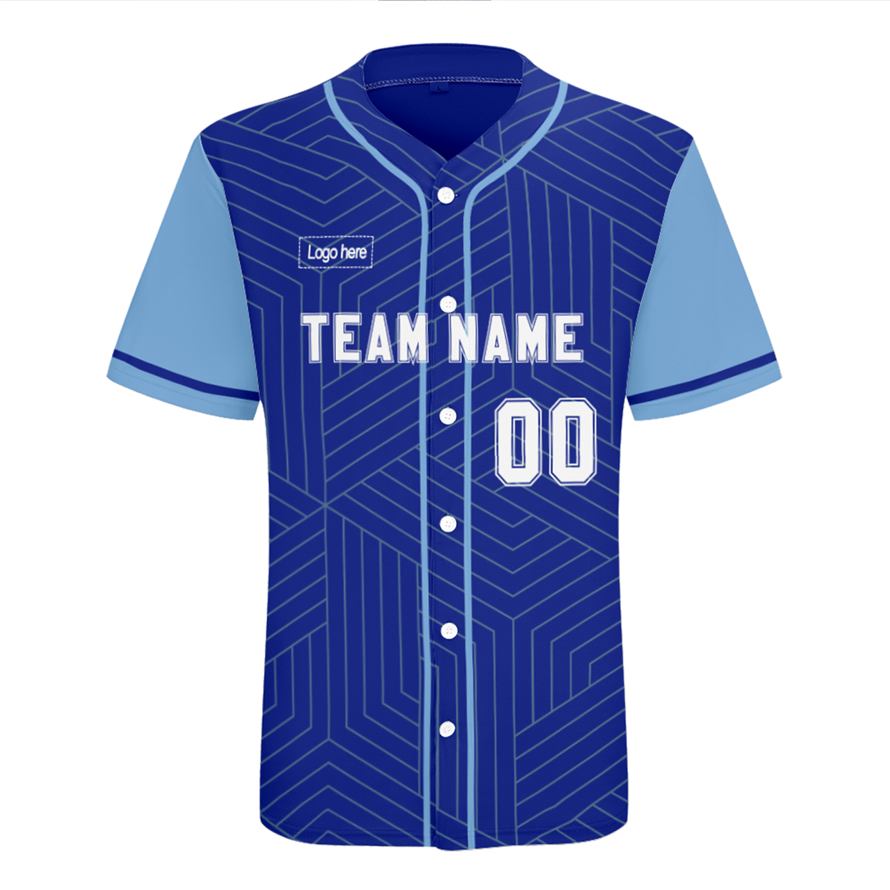 Men Custom Blue Authentic Baseball Jersey