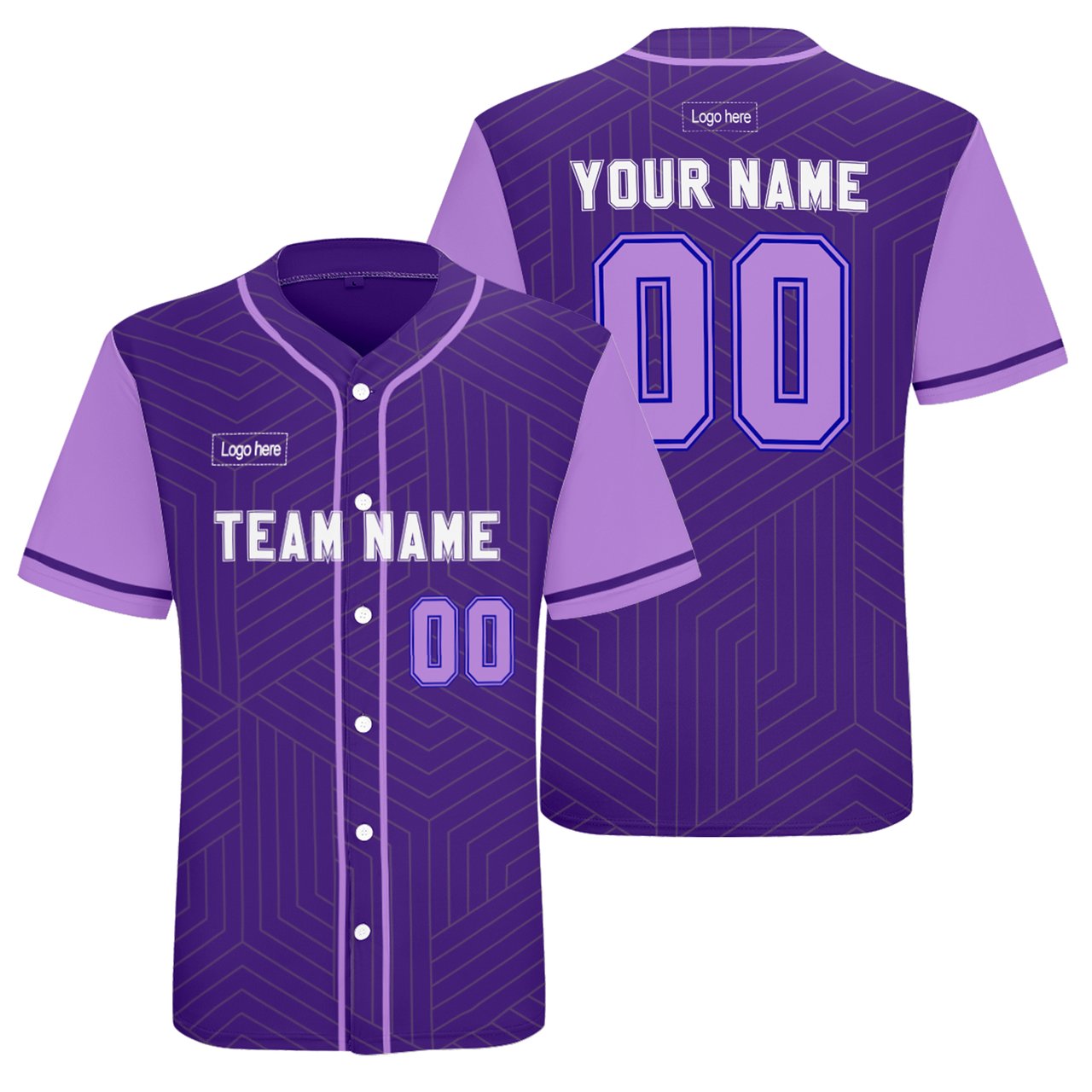 Men's Custom Purple Authentic Baseball Jersey