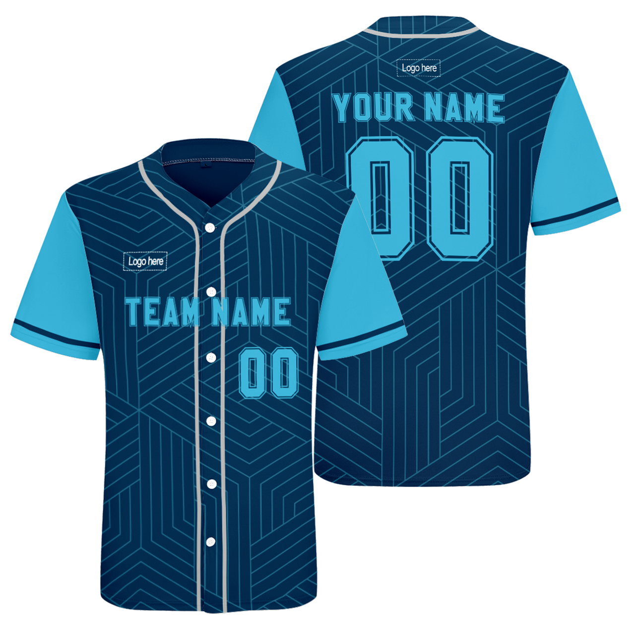 Men's Custom Light Blue Authentic Baseball Jersey