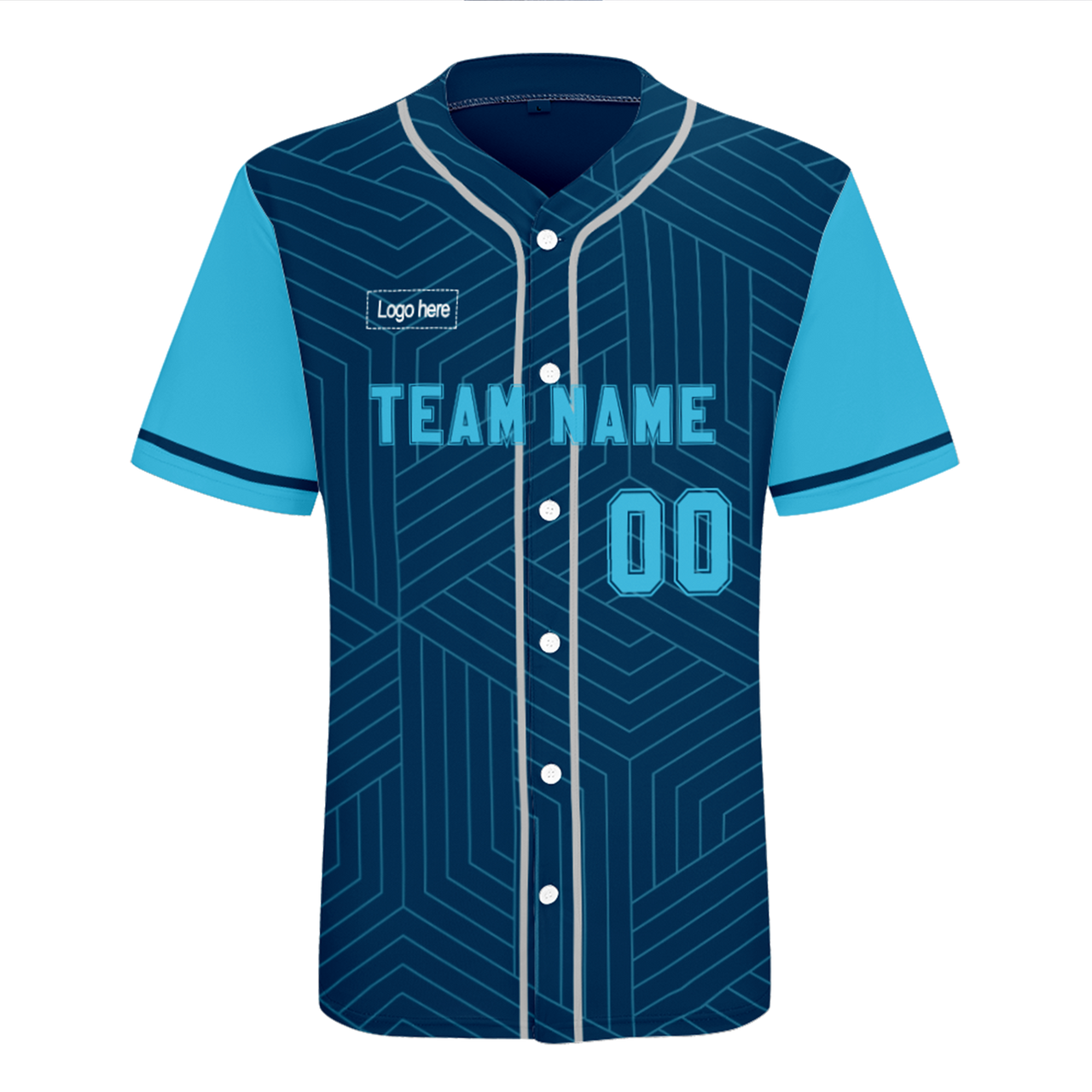 Men's Custom Light Blue Authentic Baseball Jersey