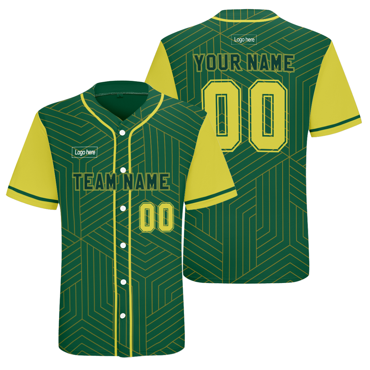 Men's Custom Green Authentic Baseball Jersey