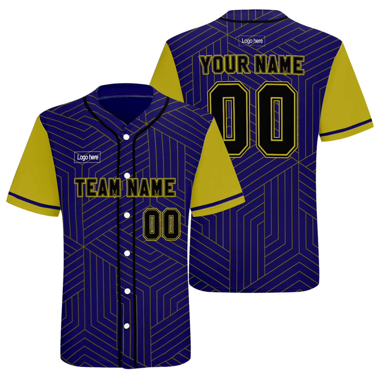 Men's Custom Yellow-Blue Authentic Baseball Jersey