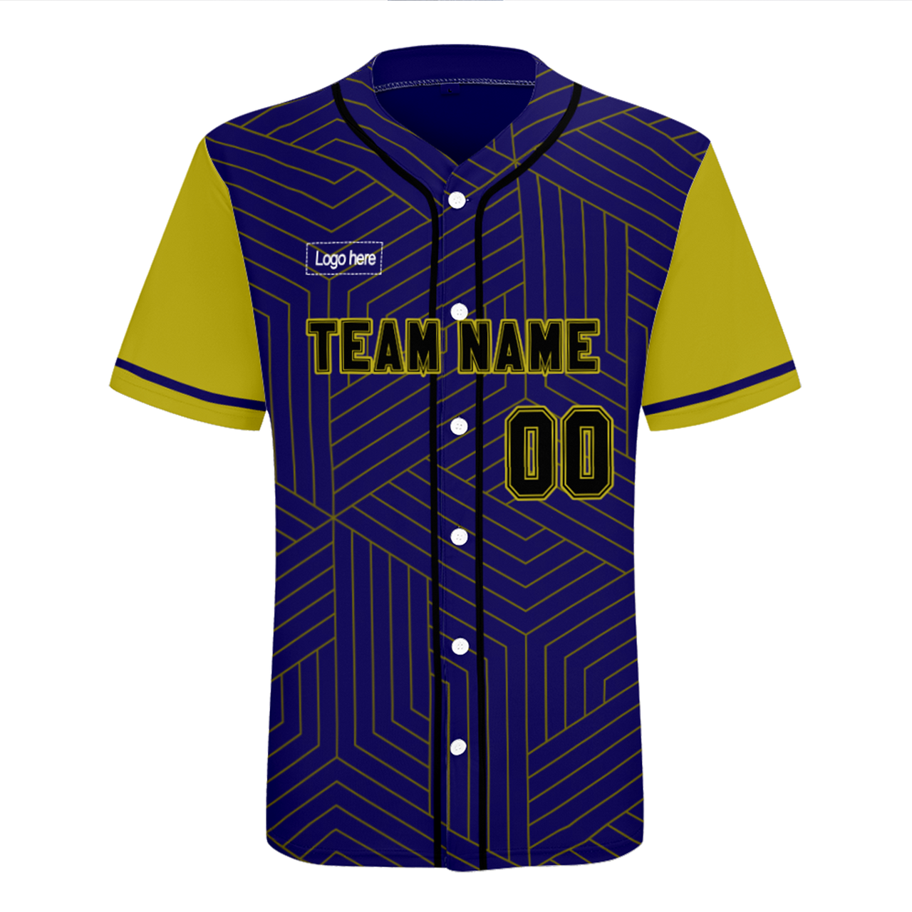 Men's Custom Yellow-Blue Authentic Baseball Jersey