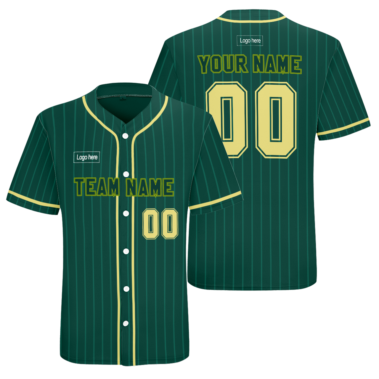 Men Custom Green-Yellow Authentic Baseball Jersey