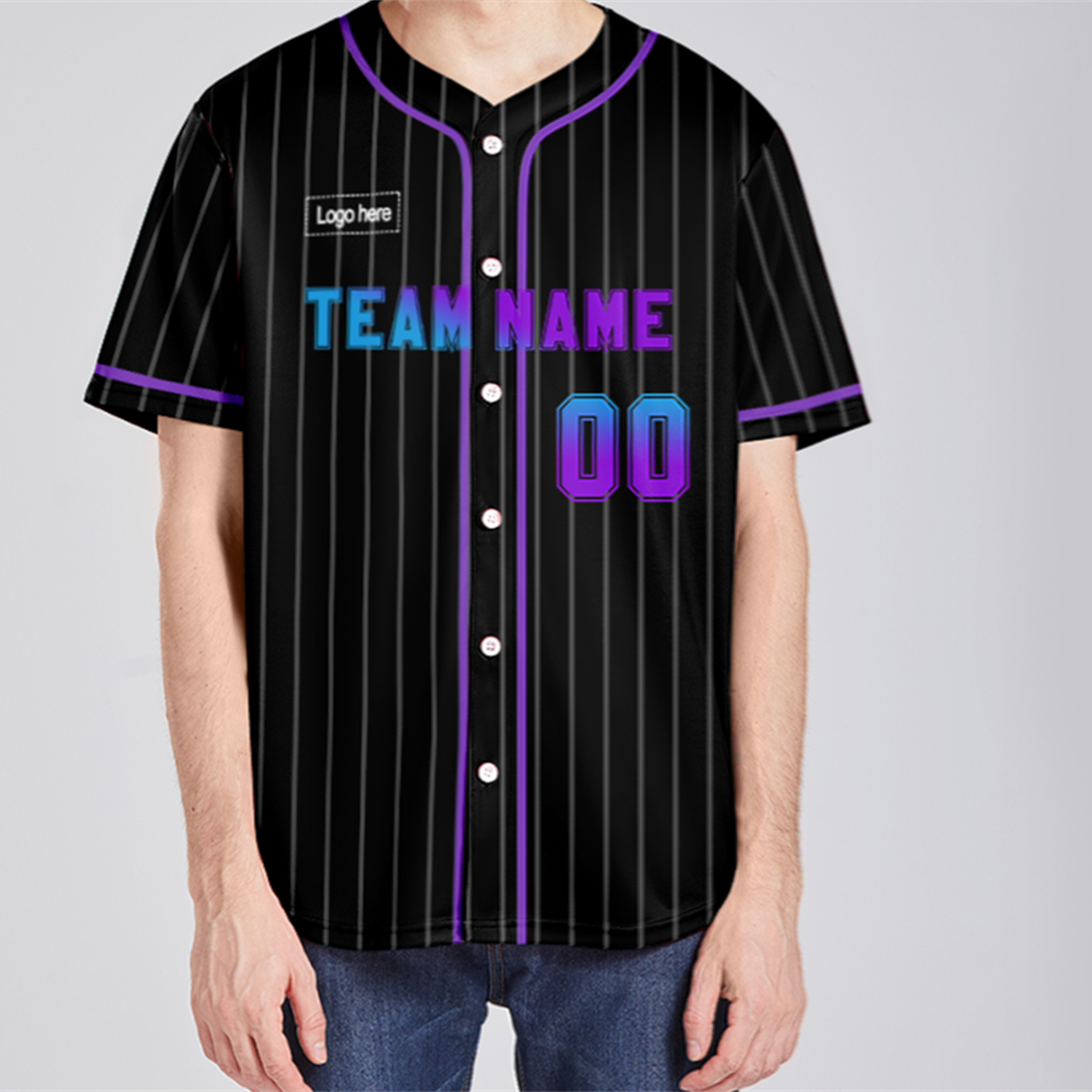 Men Custom Black Colored Authentic Baseball Jersey