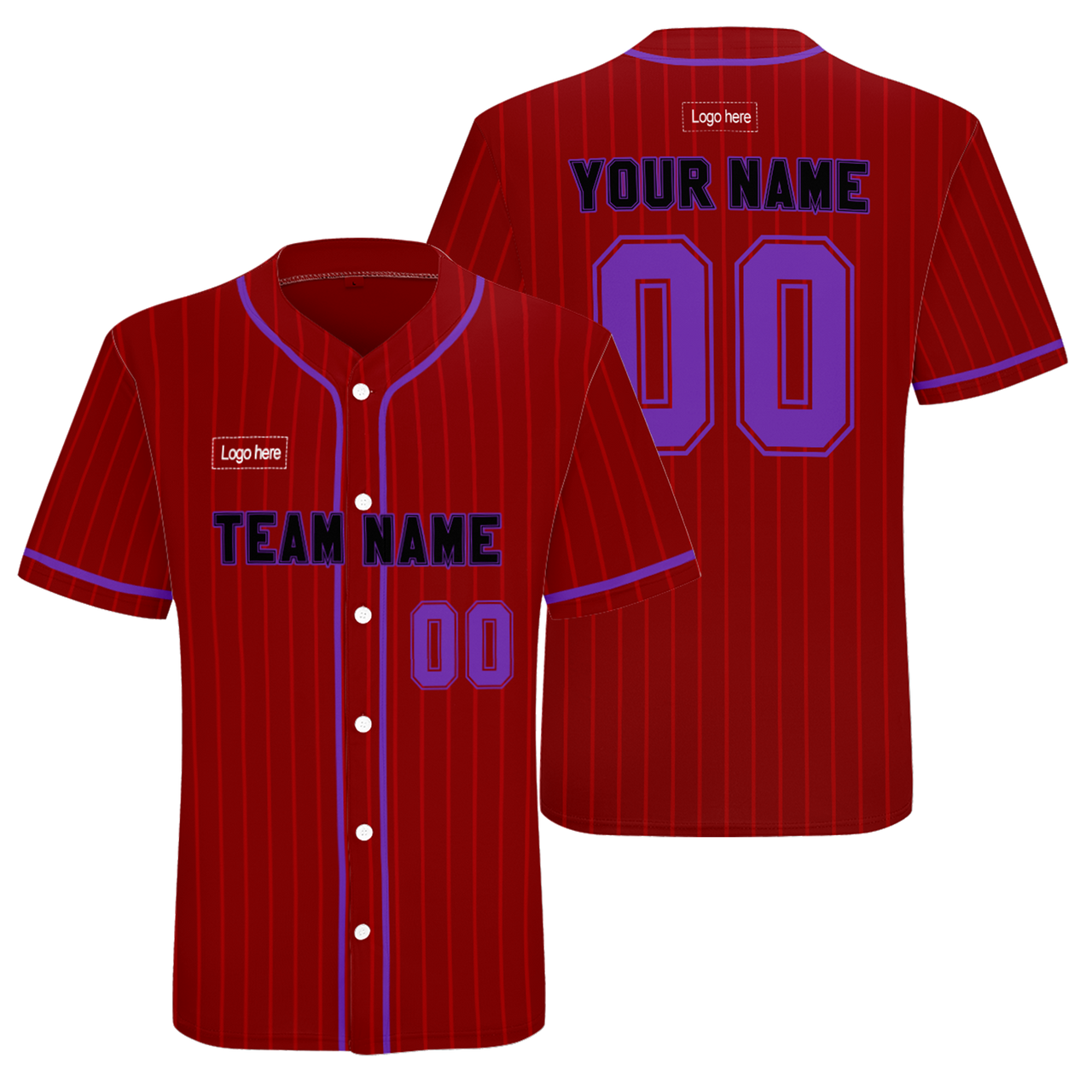 Men Custom Red Strip Authentic Baseball Jersey