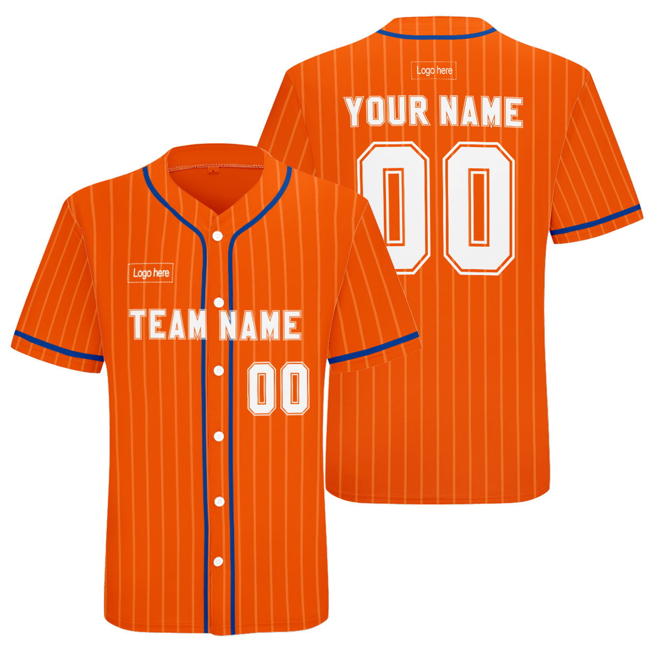 Men Custom Orange Strip Authentic Baseball Jersey