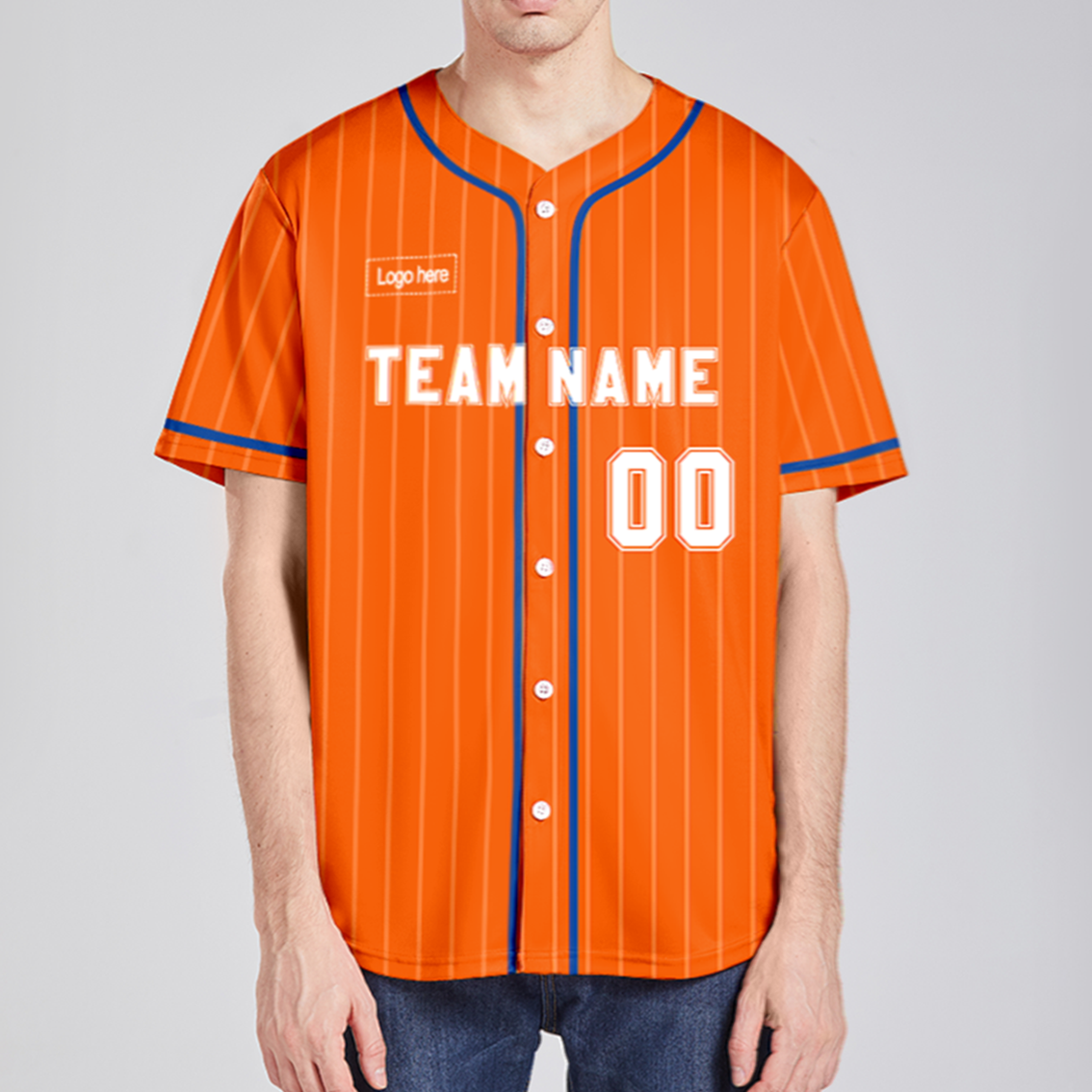 Men Custom Orange Strip Authentic Baseball Jersey