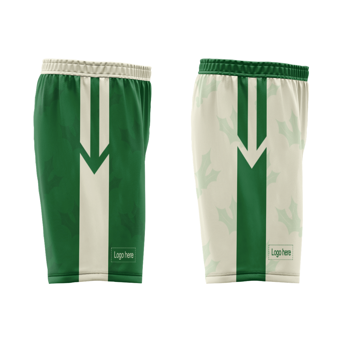 Men Custom Green Green-White Authentic Throwback Basketball Shorts