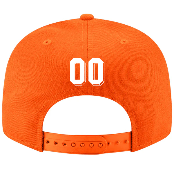 Custom Orange Black-Old Gold Stitched Adjustable Snapback Hat