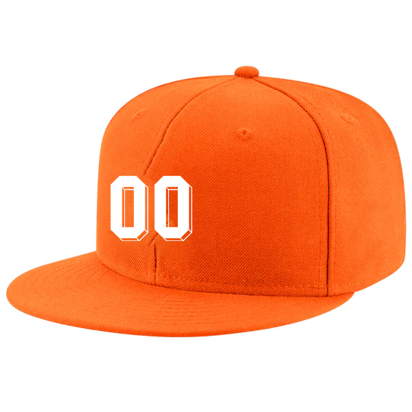 Custom Orange Black-Old Gold Stitched Adjustable Snapback Hat