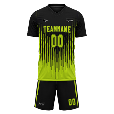 Men Custom Figure Green-Black Sublimation Soccer Uniform Jersey