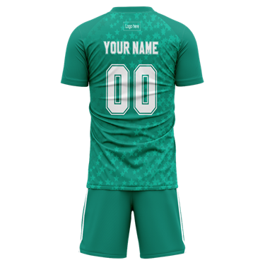 Men Custom Figure Green Sublimation Soccer Uniform Jersey