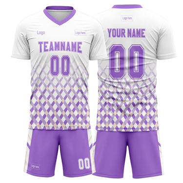 Men Custom Figure Purple-White Sublimation Soccer Uniform Jersey