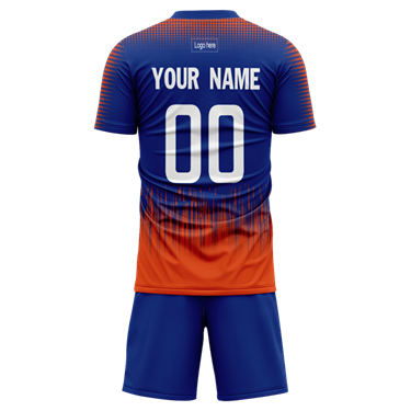 Men Custom Figure Blue-Red Sublimation Soccer Uniform Jersey