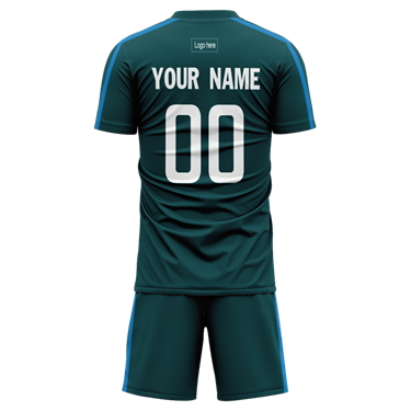 Men Custom Figure Dark Green Sublimation Soccer Uniform Jersey