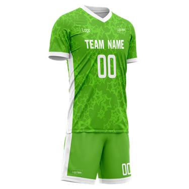 Men Custom Figure Bright Green Sublimation Soccer Uniform Jersey