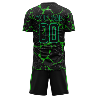 Men Custom Figure Black Sublimation Soccer Uniform Jersey