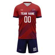 Men Custom Figure Red Sublimation Soccer Uniform Jersey