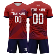 Men Custom Figure Red Sublimation Soccer Uniform Jersey