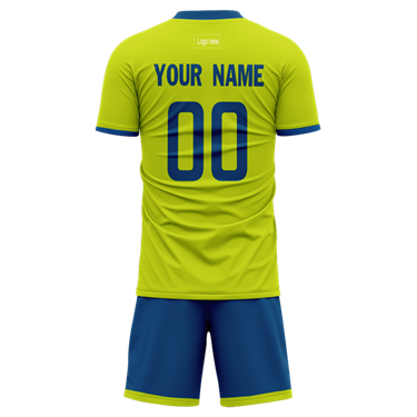 Men Custom Figure Bright Green Strip Sublimation Soccer Uniform Jersey