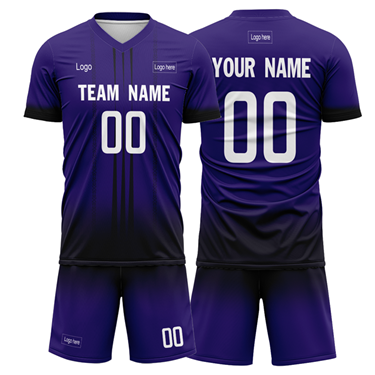 Men Custom Figure Dark Purple Sublimation Soccer Uniform Jersey