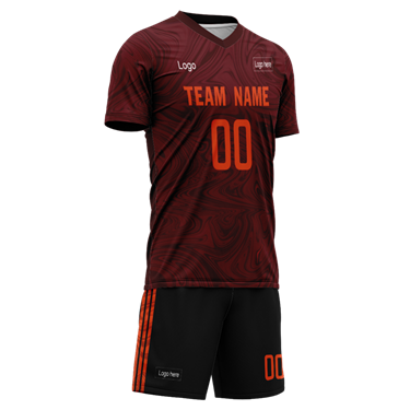 Men Custom Figure Dark Red Soccer Uniform Jersey